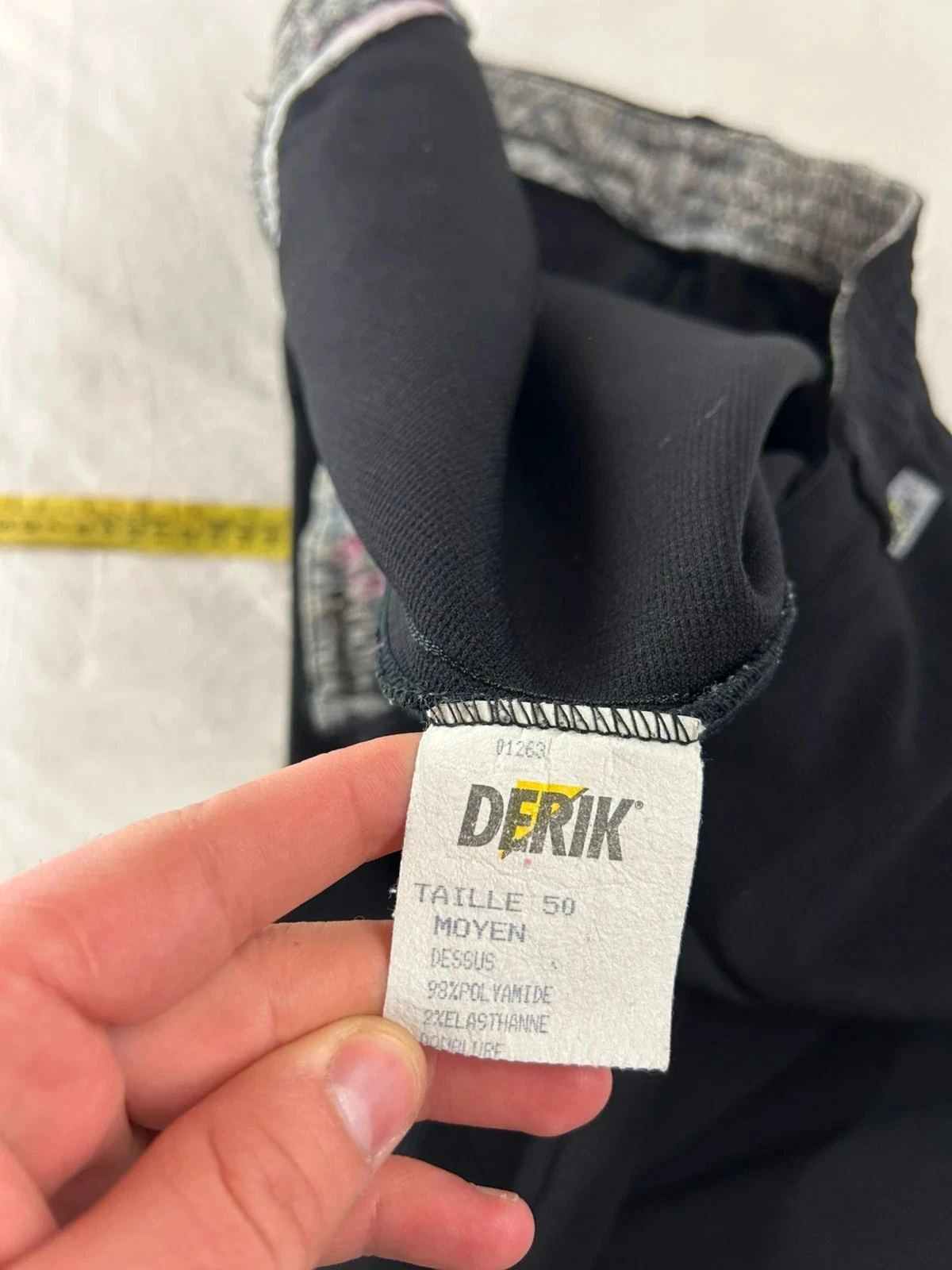 Pantalon legging vintage noir Derik en polyamide – photo 10